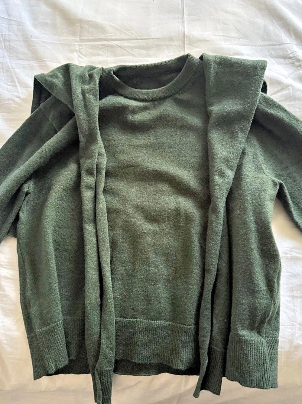 Green Crew Neck Knit Sweater